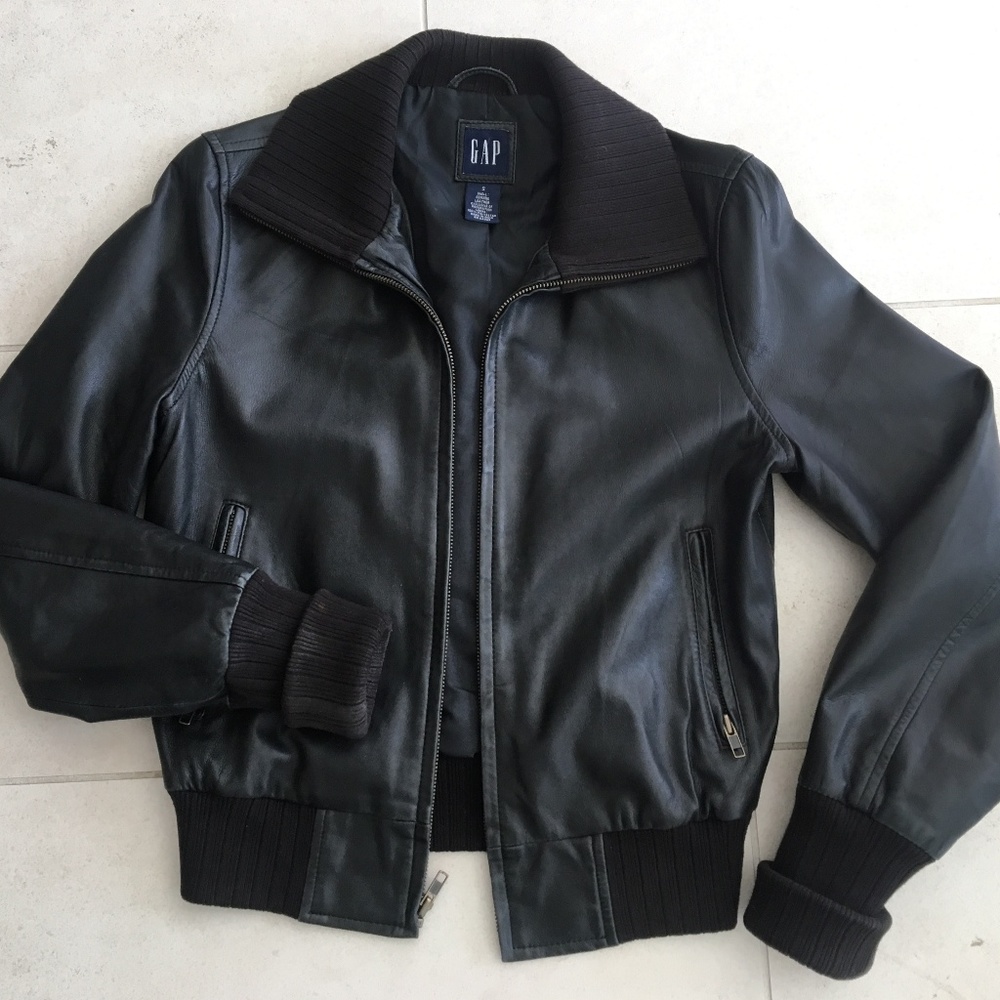Classic GAP Leather Bomber Jacket I Sz SM